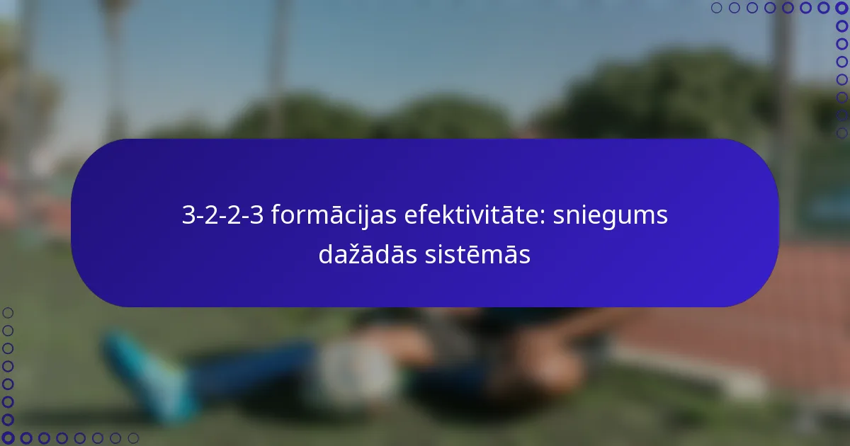 3-2-2-3 formācijas efektivitāte: sniegums dažādās sistēmās