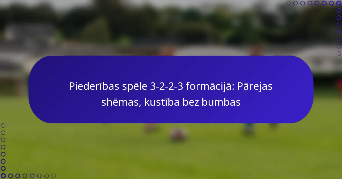 Piederības spēle 3-2-2-3 formācijā: Pārejas shēmas, kustība bez bumbas