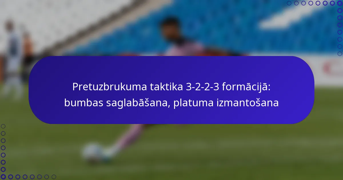 Pretuzbrukuma taktika 3-2-2-3 formācijā: bumbas saglabāšana, platuma izmantošana