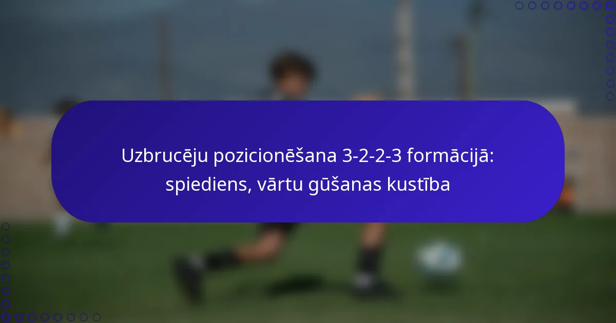 Uzbrucēju pozicionēšana 3-2-2-3 formācijā: spiediens, vārtu gūšanas kustība