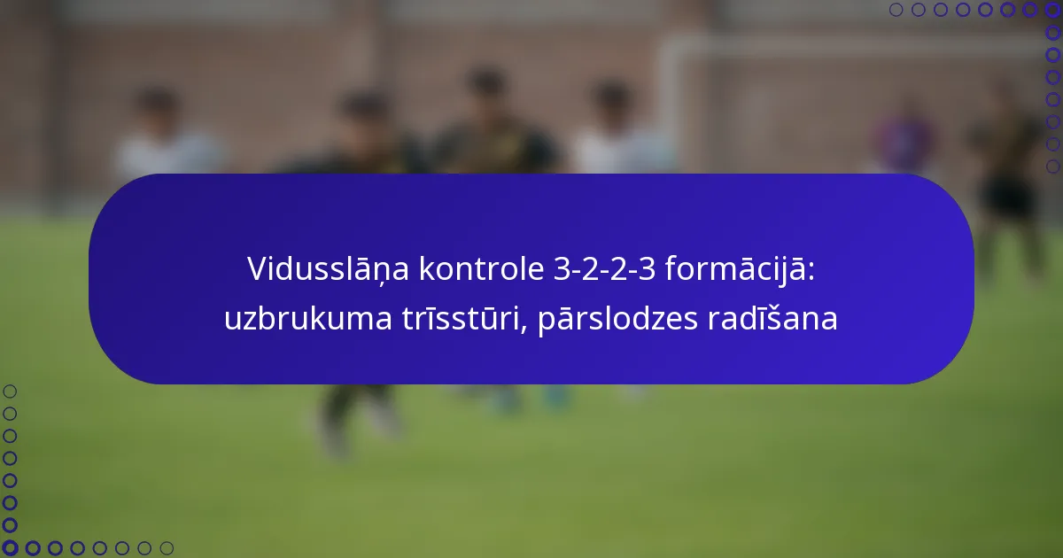 Vidusslāņa kontrole 3-2-2-3 formācijā: uzbrukuma trīsstūri, pārslodzes radīšana