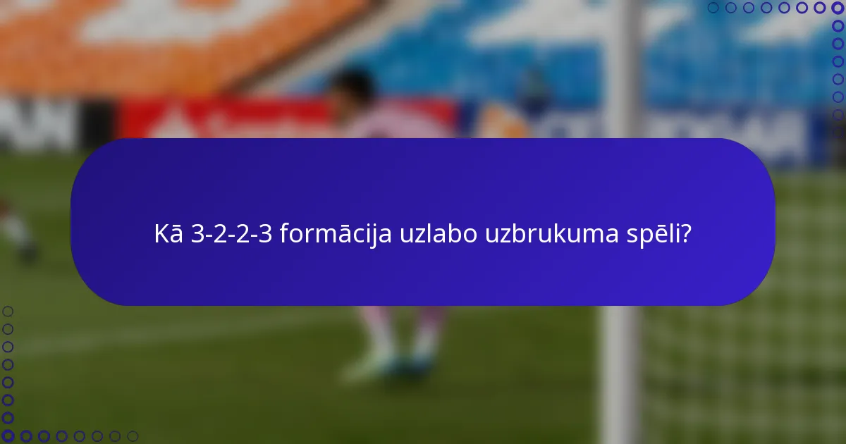 Kā 3-2-2-3 formācija uzlabo uzbrukuma spēli?