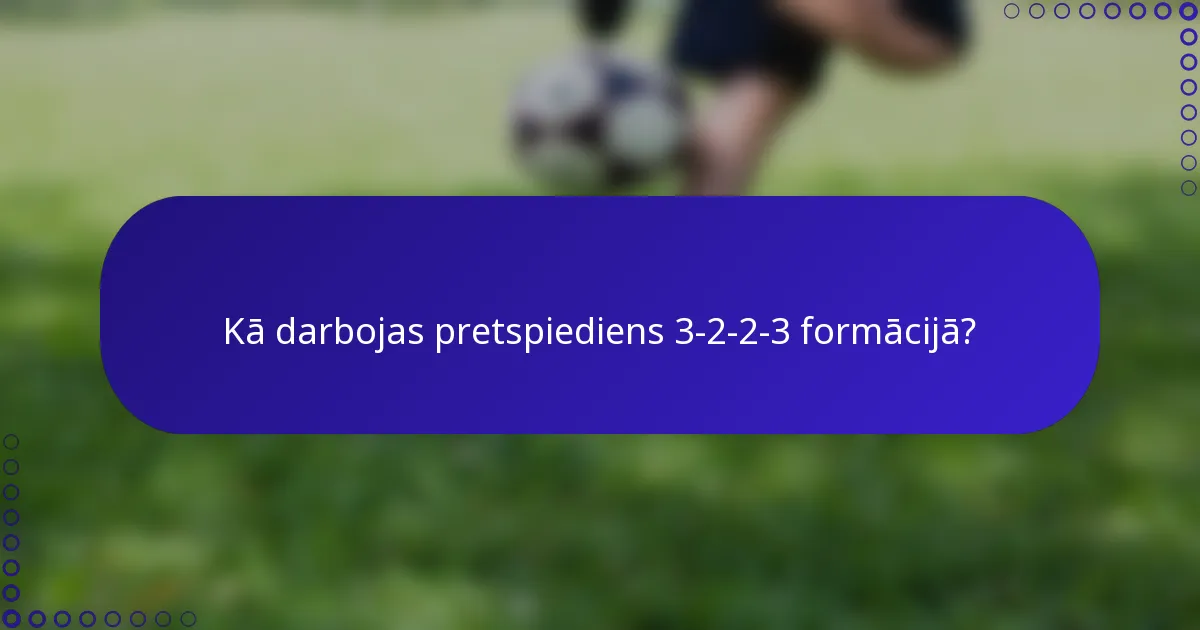 Kā darbojas pretspiediens 3-2-2-3 formācijā?