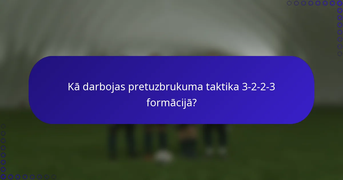 Kā darbojas pretuzbrukuma taktika 3-2-2-3 formācijā?