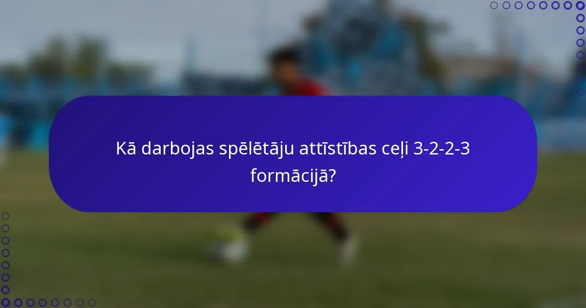 Kā darbojas spēlētāju attīstības ceļi 3-2-2-3 formācijā?