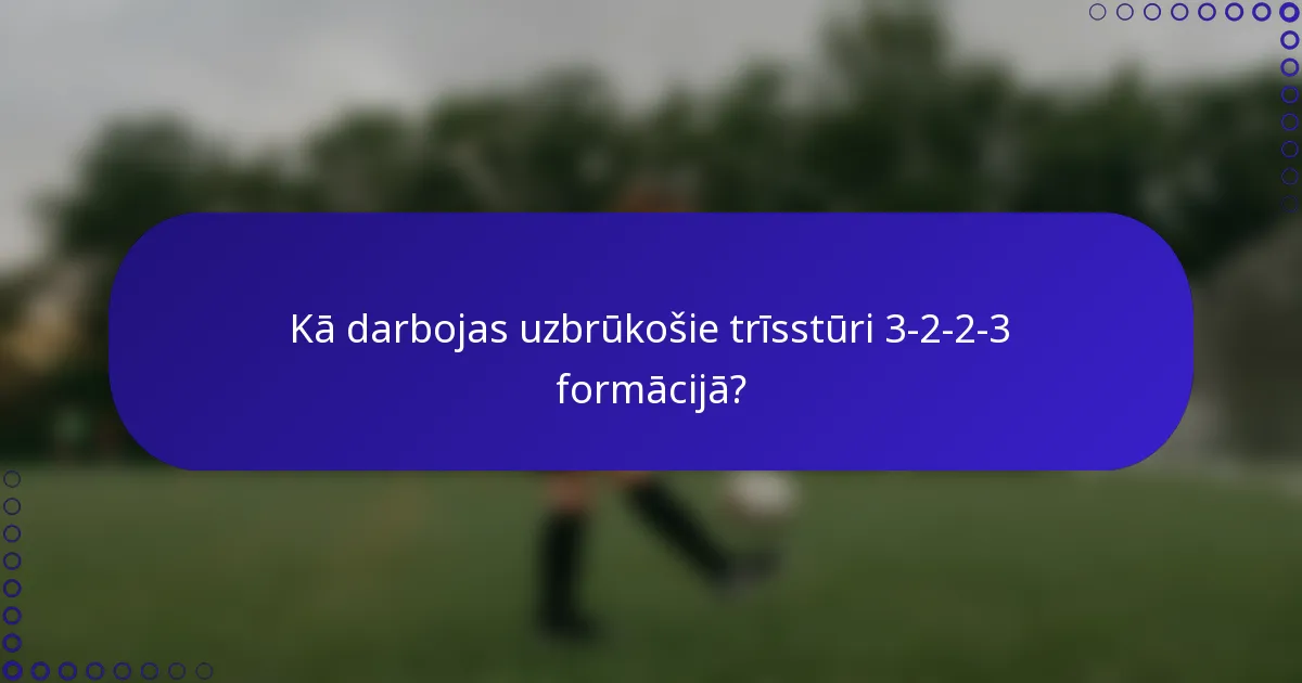 Kā darbojas uzbrūkošie trīsstūri 3-2-2-3 formācijā?
