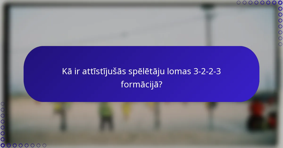 Kā ir attīstījušās spēlētāju lomas 3-2-2-3 formācijā?