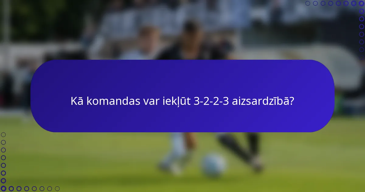 Kā komandas var iekļūt 3-2-2-3 aizsardzībā?