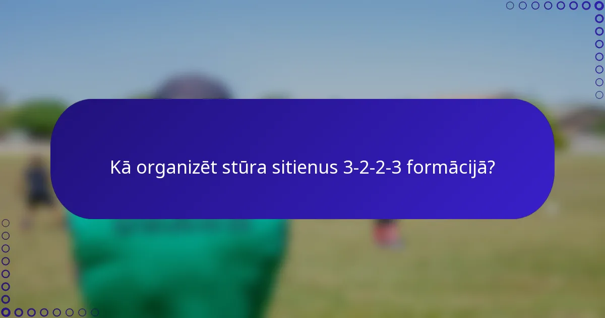 Kā organizēt stūra sitienus 3-2-2-3 formācijā?