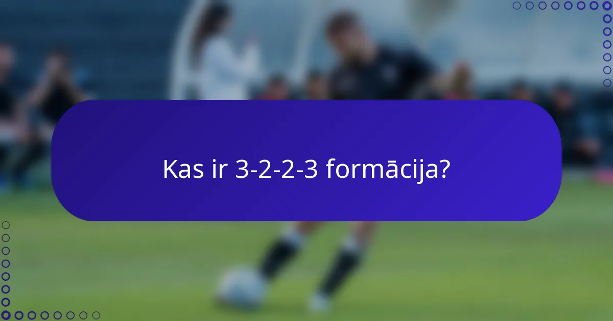 Kas ir 3-2-2-3 formācija?