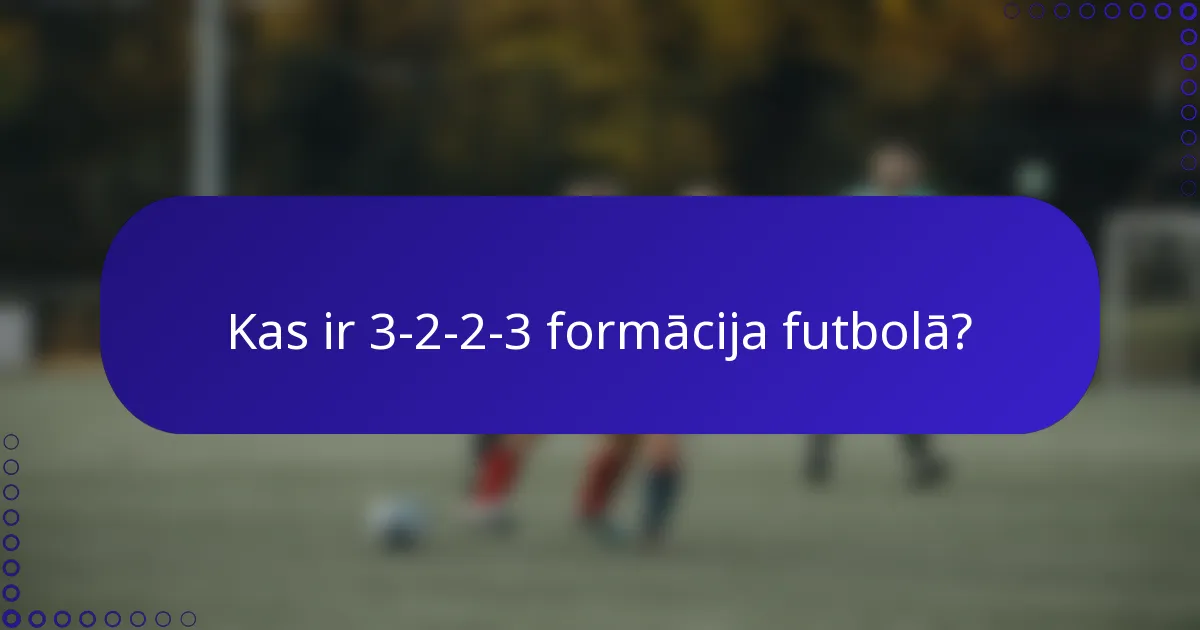 Kas ir 3-2-2-3 formācija futbolā?