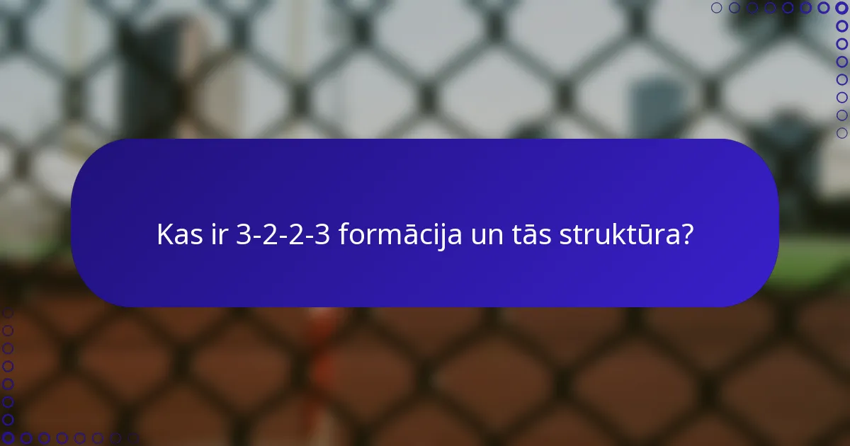 Kas ir 3-2-2-3 formācija un tās struktūra?
