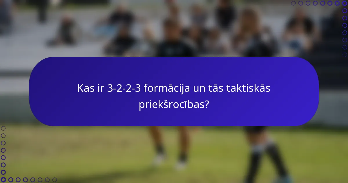 Kas ir 3-2-2-3 formācija un tās taktiskās priekšrocības?