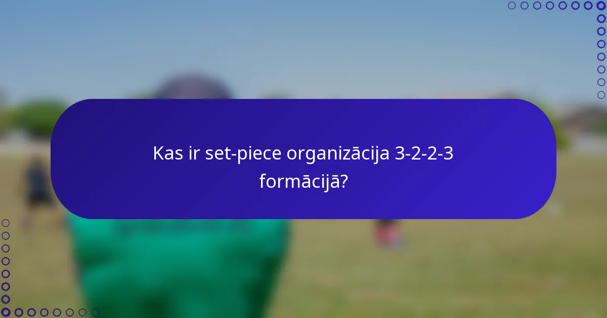 Kas ir set-piece organizācija 3-2-2-3 formācijā?